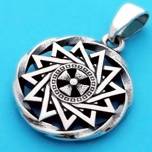 

Двухсторонняя Звезда Эрцгаммы - славянский оберег из серебра 925 пробы (20 мм, 5.3 г)