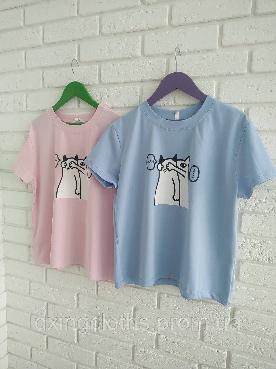 

Женская футболка свободного кроя oversize «Кото Лав», Розовый