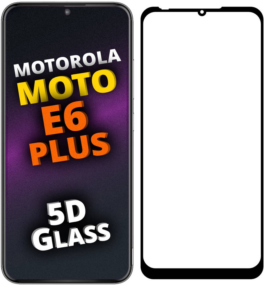 

5D стекло Motorola Moto E6 Plus (Защитное Full Glue) Black, Черный