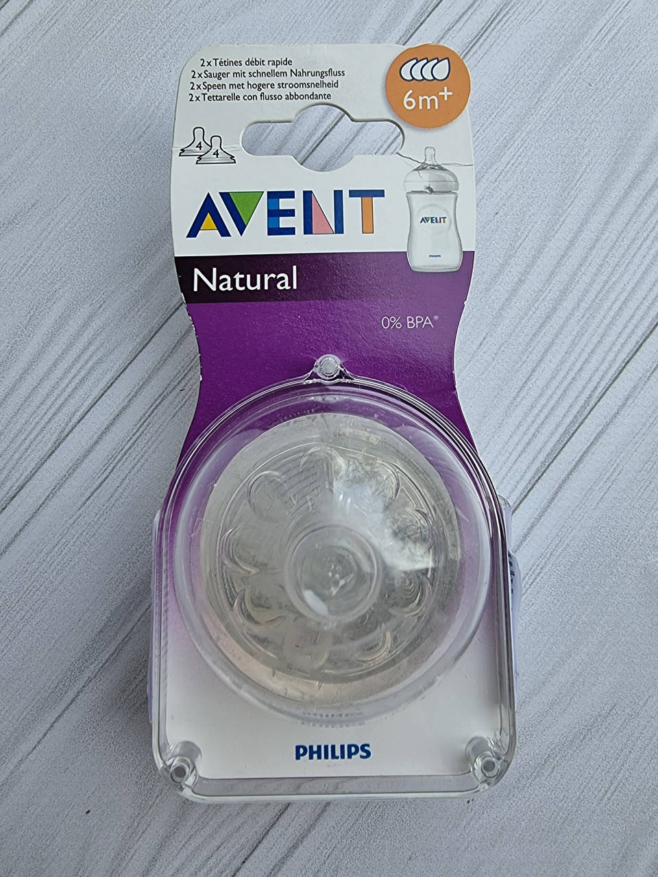 

Соски для бутылок Philips Avent Natural 6 мес+ (2 шт.)