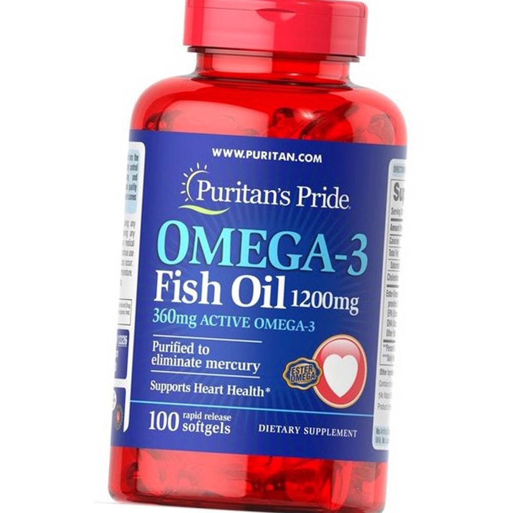 

Омега 3 жирные кислоты Puritan's Pride Omega-3 Fish Oil 1200 mg 100 гел капс рыбий жир