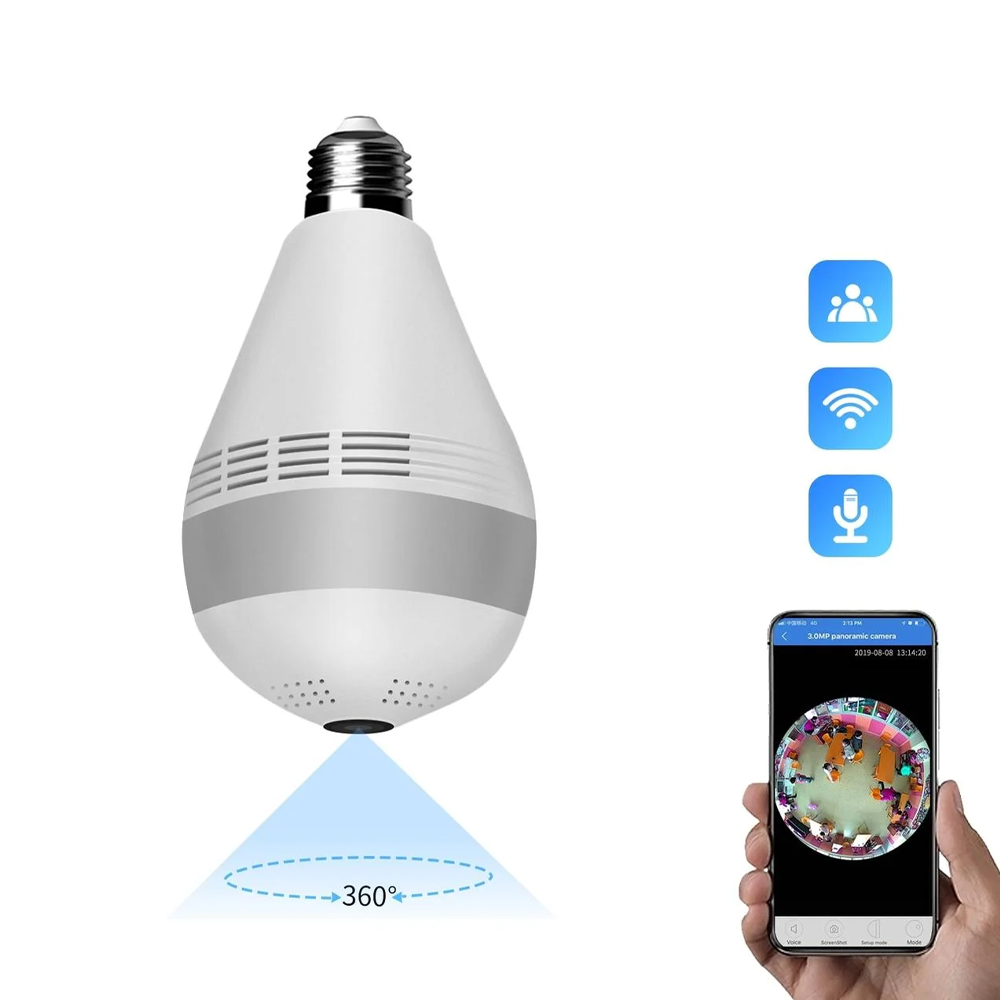 

Камера Лампочка CAMERA SMART IP CAD-B13 H302 2MP Круглая / Скрытое Видеонаблюдения (777)