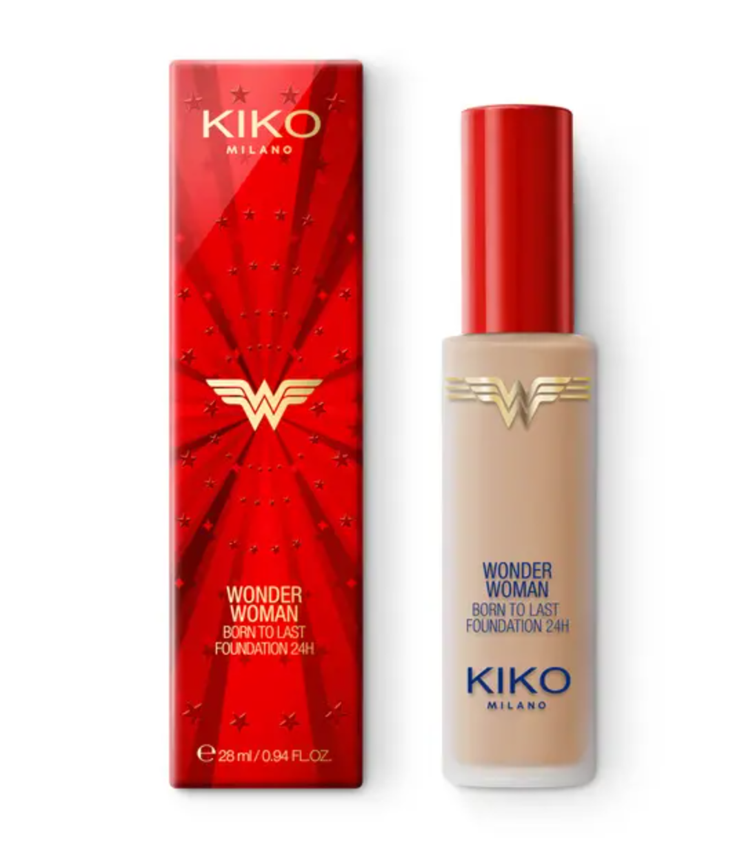 

Стойкая жидкая основа Wonder Woman Born To Last Foundation 24h Kiko (03 Light Beige)