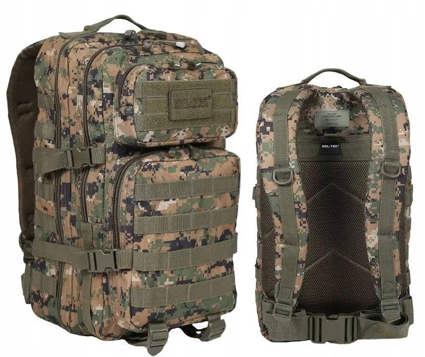 

Рюкзак тактический армейский пиксель 36 литров, мягкая спинка, крепления Molle, Mil-Tec Германия, Камуфляж пиксель
