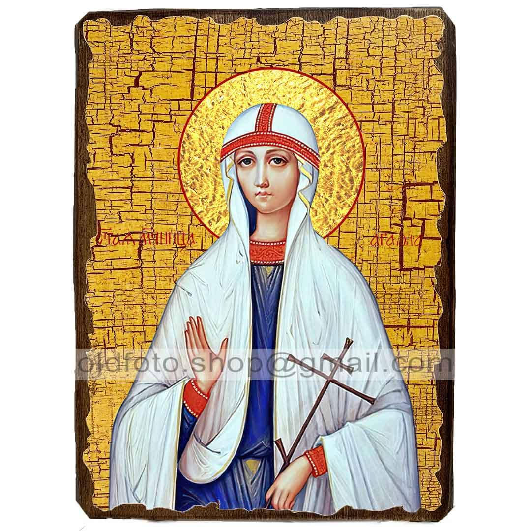 

Икона Агафия Святая мученица ,икона на дереве 130х170 мм