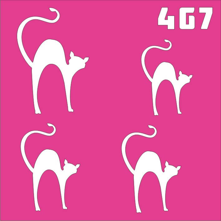 

Трафарет Кошечки для био-тату хной, блеск тату Boni Kasel № 467