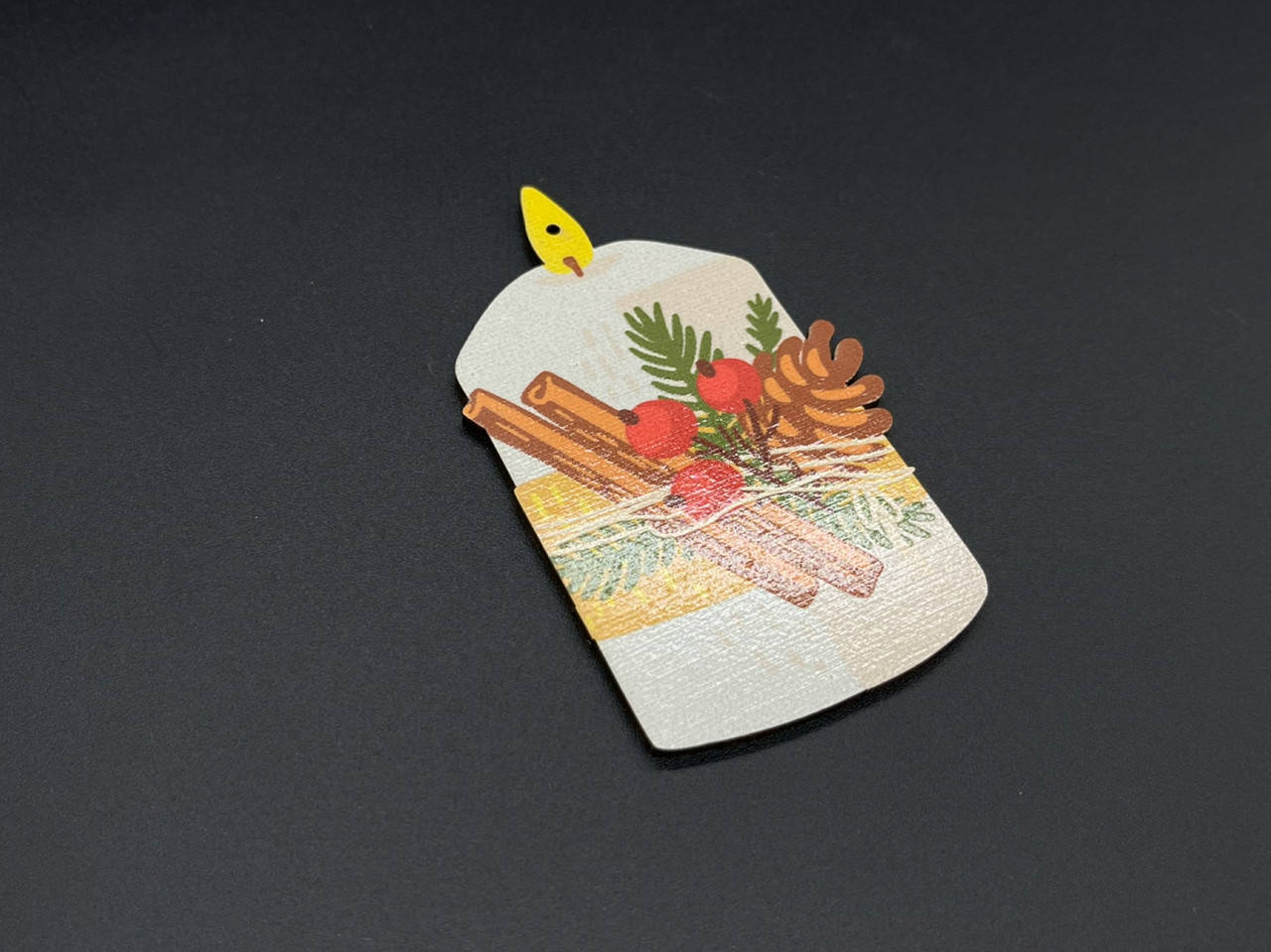 

Деревянная новогодняя игрушка с печатью. 9см