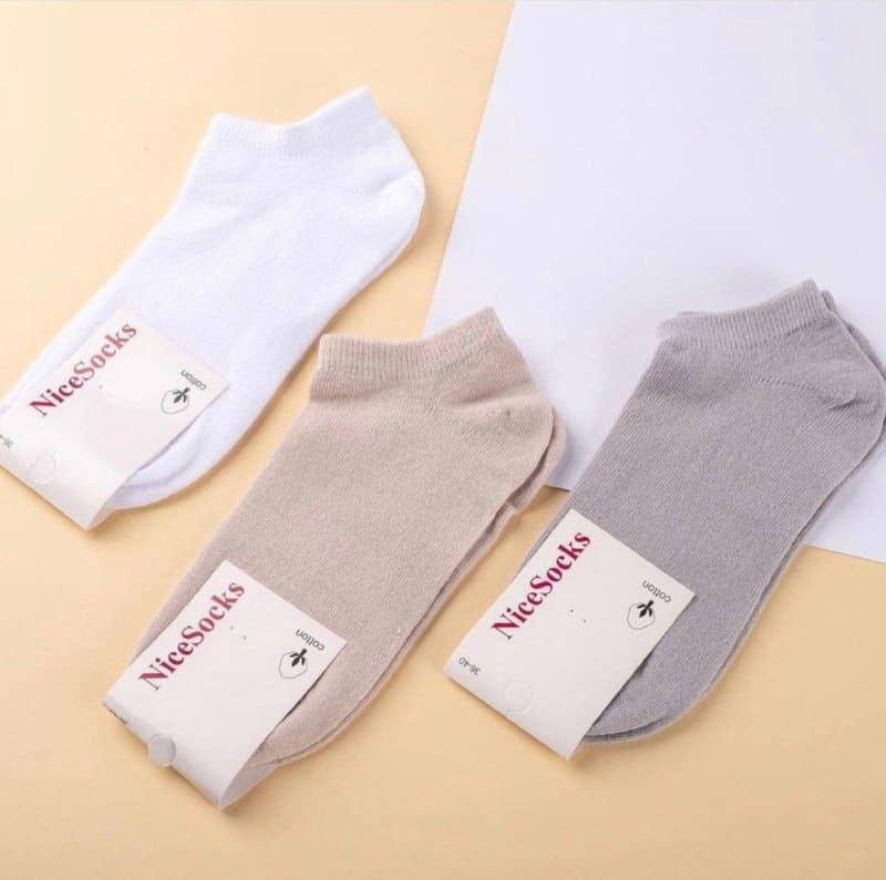 

Женские носки короткие базовые (Три пары), Разные цвета