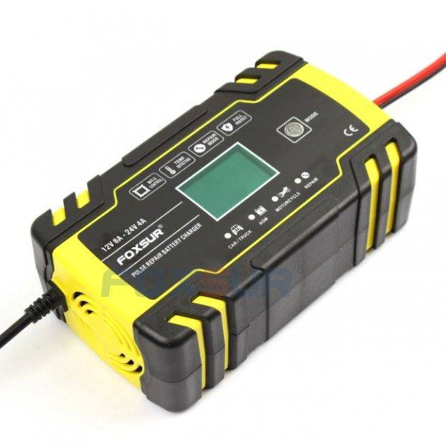 

Зарядное устройство для автомобильного аккумулятора Foxsur 12V 8A / 24V 4A