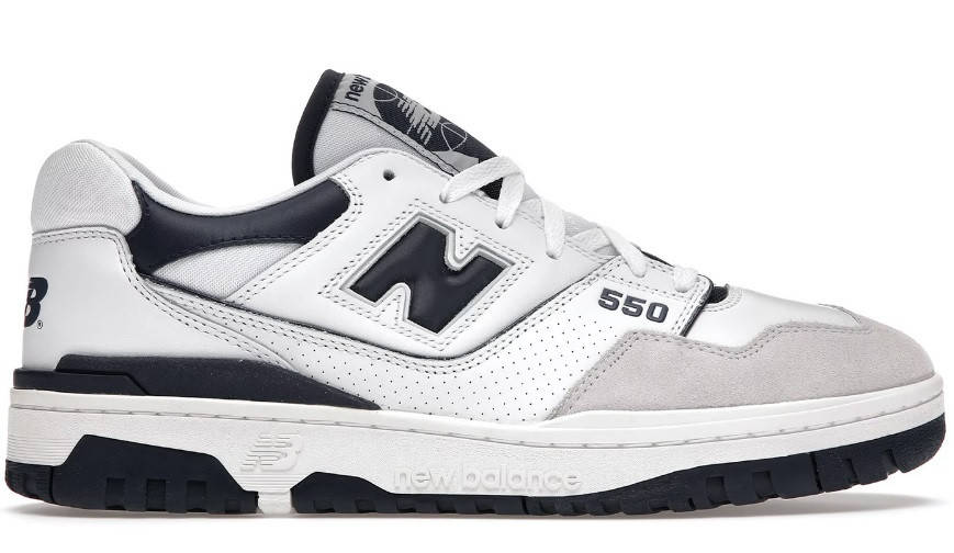 

Мужские кроссовки New Balance 550 White Navi (нью беланс 550, белые/синие), Синий