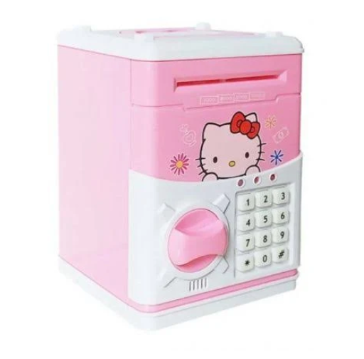 

Детский сейф копилка с кодовым замком и купюроприемником Hello Kitty Хелоу Китти розовый на подарок