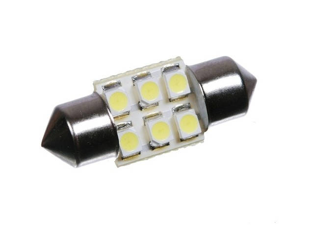 

Світлодіодна софітна автолампа T10, 28-31mm, 6pcs 3528 (6000К) (45 Lm) Foton