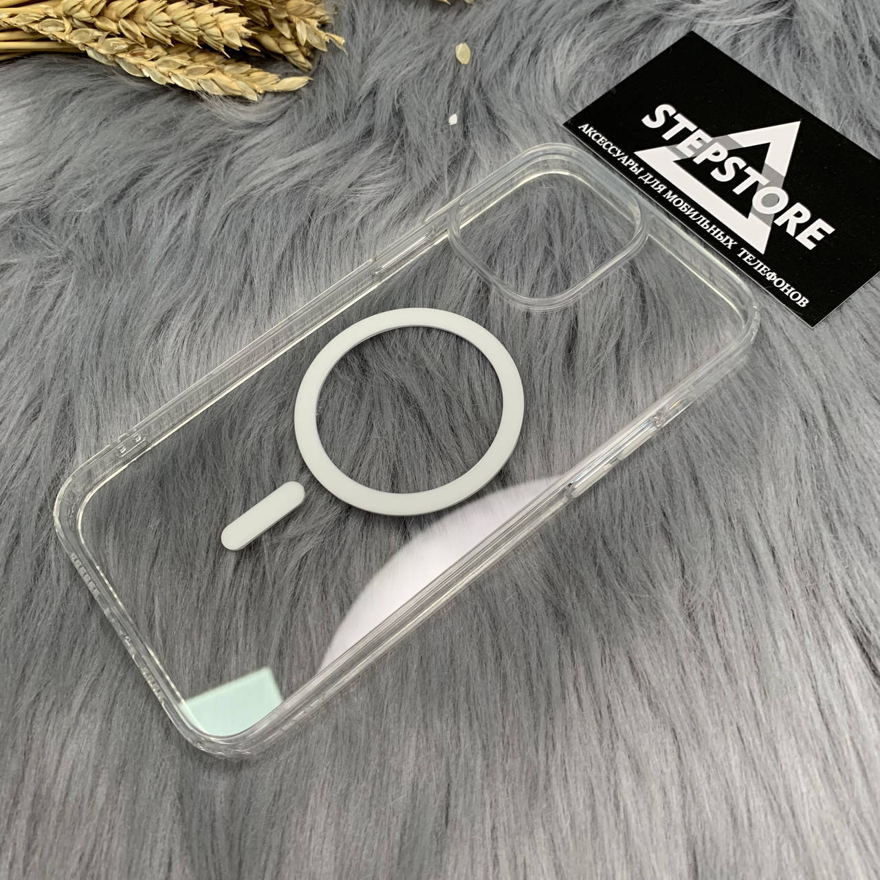 

Чехол Silicone Case Clear с Magsafe для Iphone 13 pro max 6.7 прозрачный противоударный Full с закрытым низом