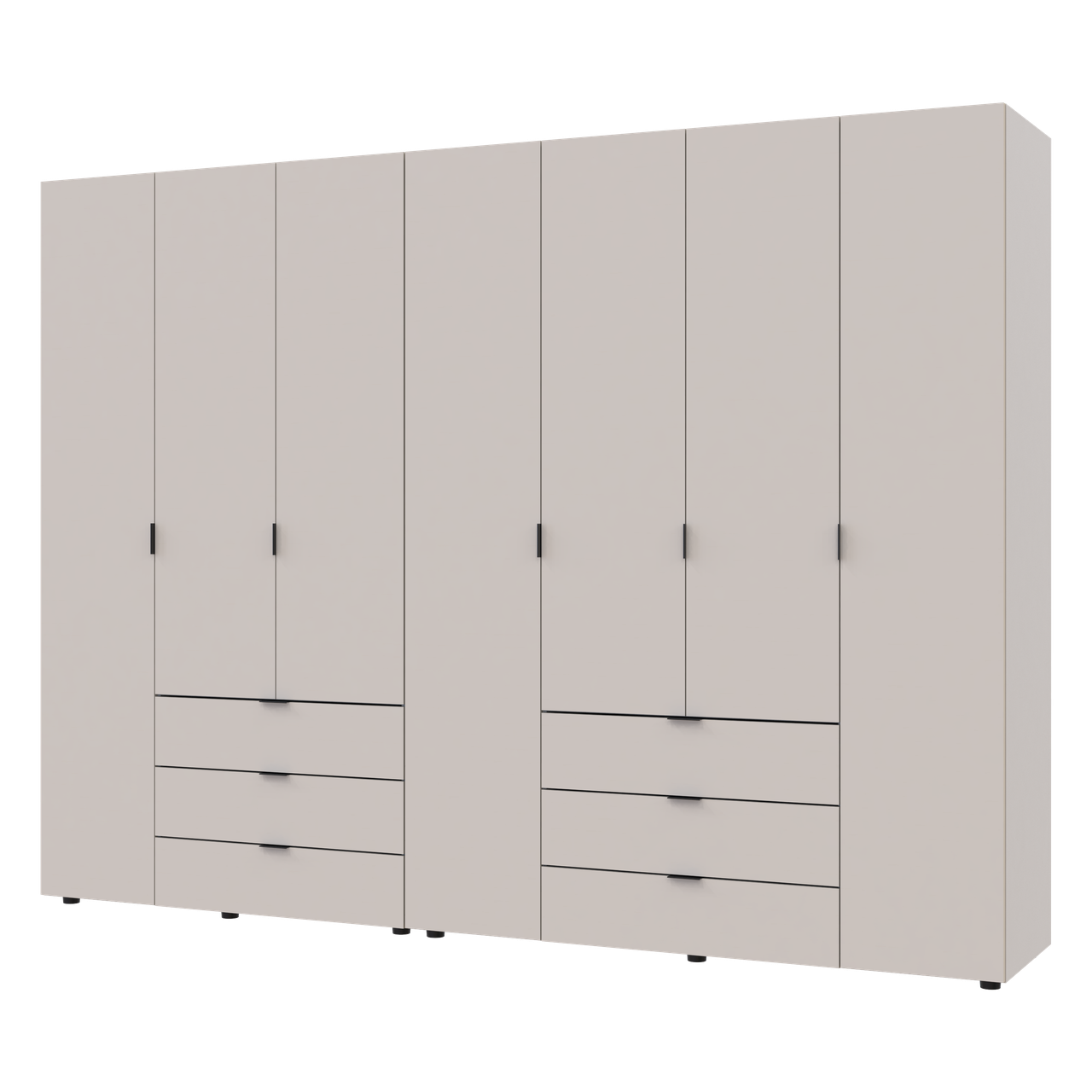 Розпашна Шафа для одягу Doros Гелар комплект Кашемір 3+4 ДСП 271.2х49.5х203.4 (80737641) 3