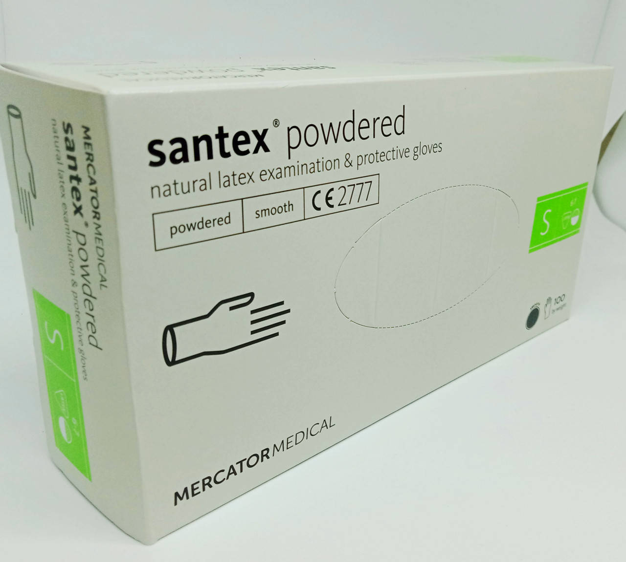 

Перчатки латексные опудренные  (SANTEX POWDERED)100шт/5,3г, Белый