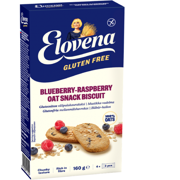 

Галеты со вкусом черники и малины без глютена Elovena 160 г Финляндия