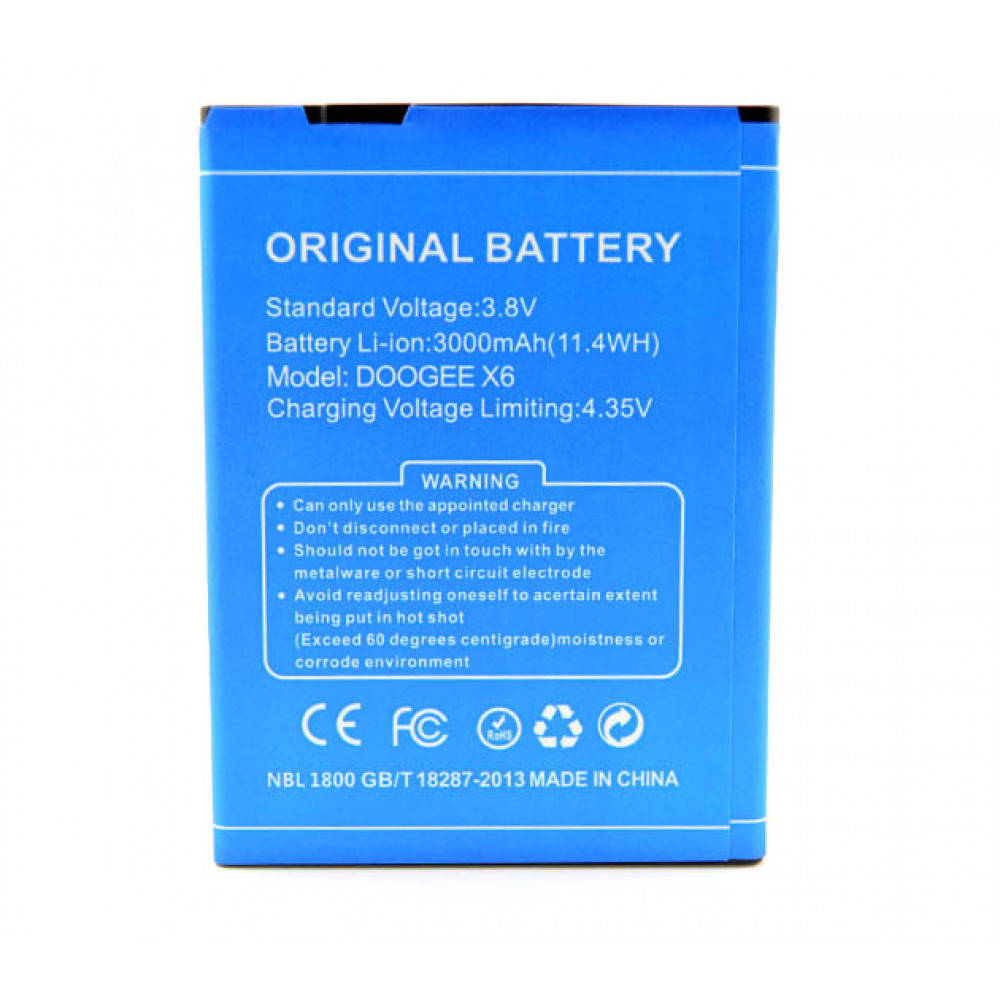 

Аккумулятор для DOOGEE X6, X6 Pro (Original) 3000mAh