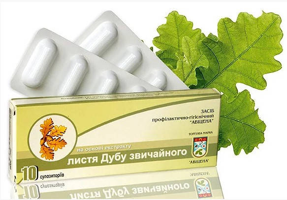 

Свечи с экстрактом листа дуба Авиценна №10