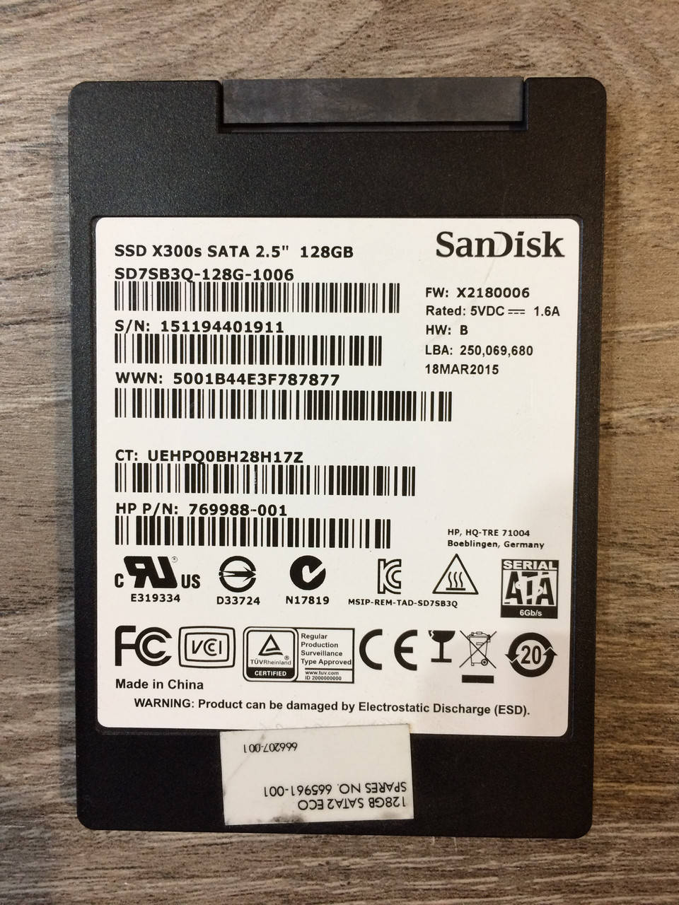 

SSD-накопитель Sandisk 128ГБ X300s 2.5 дюйма / SATA 3.0 / 6Гб/с SD7SB3Q-128G-1006