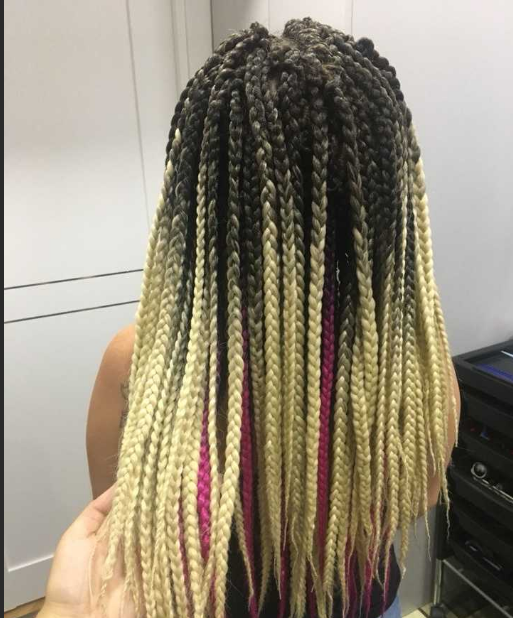 

Канекалон разноцветный в косичках, искусственные волосы 58 см. В-23