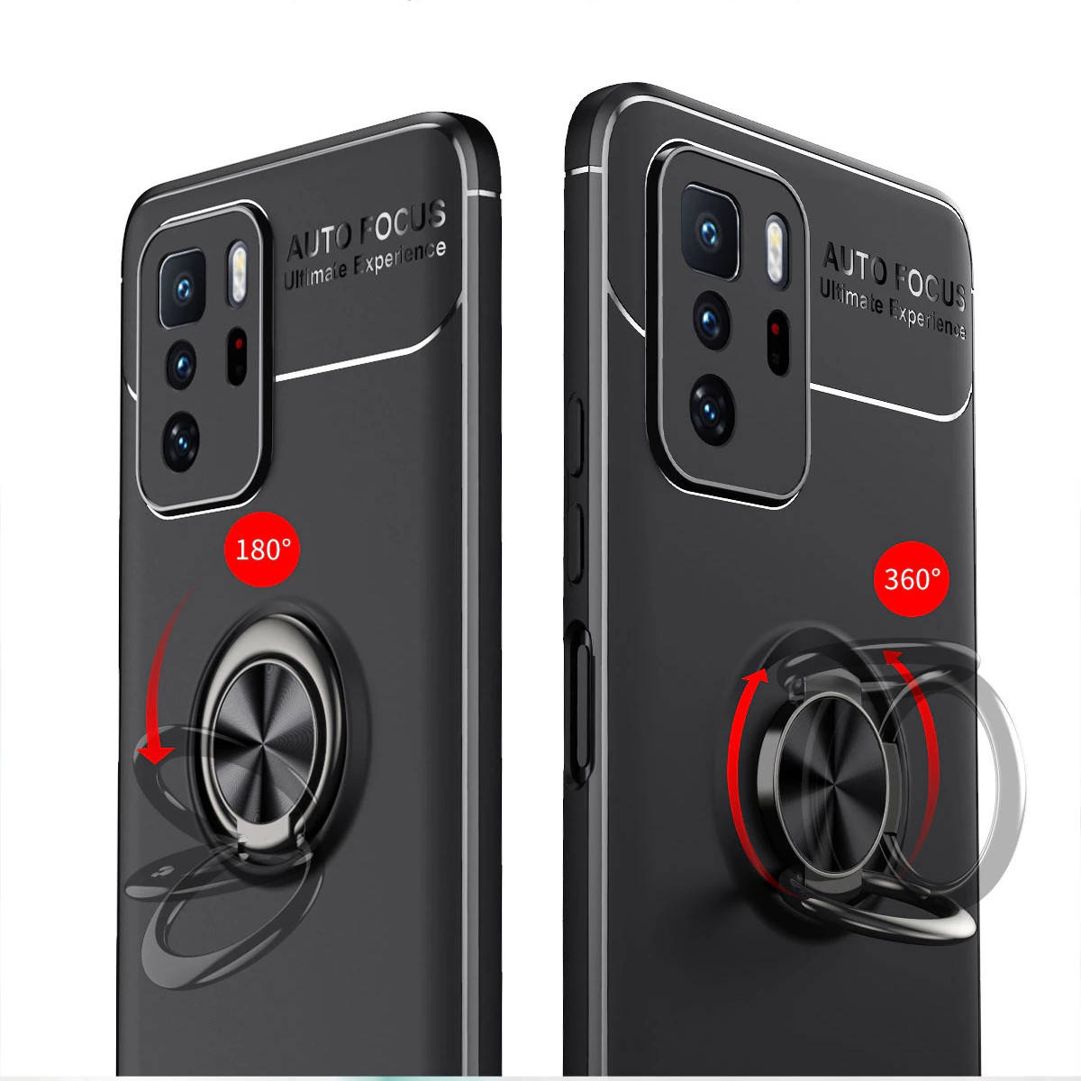 

Чехол с кольцом для Xiaomi Poco X3 GT Черный матовый под магнитный держатель
