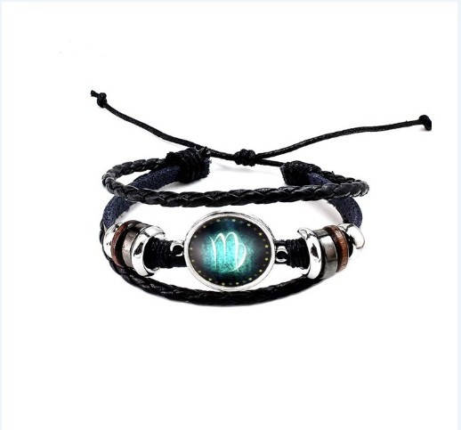 

Черный женский/мужской браслет MISSITA из натуральной кожи со знаком зодиака Дева (000107)