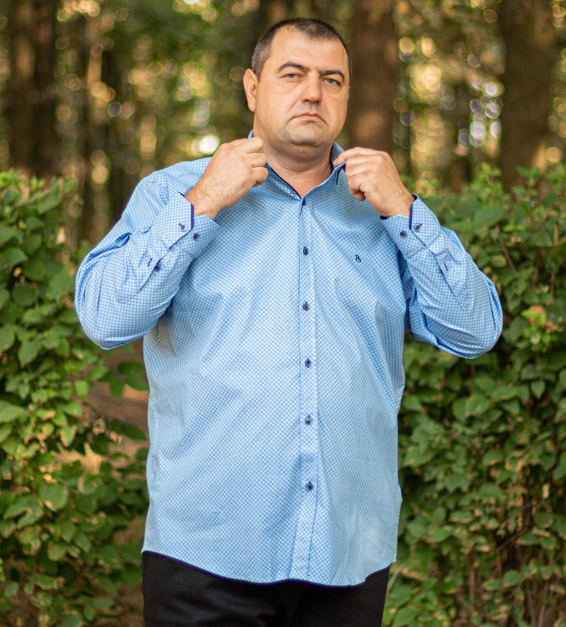 

Мужская рубашка с длинным рукавом Barcotti 2XL 3XL 4XL 5XL 6XL голубая большие размеры батал Турция 3XL, Голубой