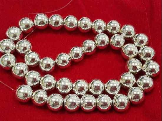 

Бусины на нитке Гематит d-10мм L-39см