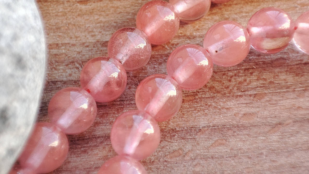 

Арбузный Кварц 6мм (бусины на нити)