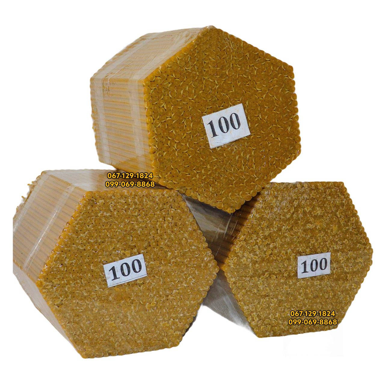 

Восковые церковные свечи №100 - 510 шт/пачка. 2 кг., Янтарный