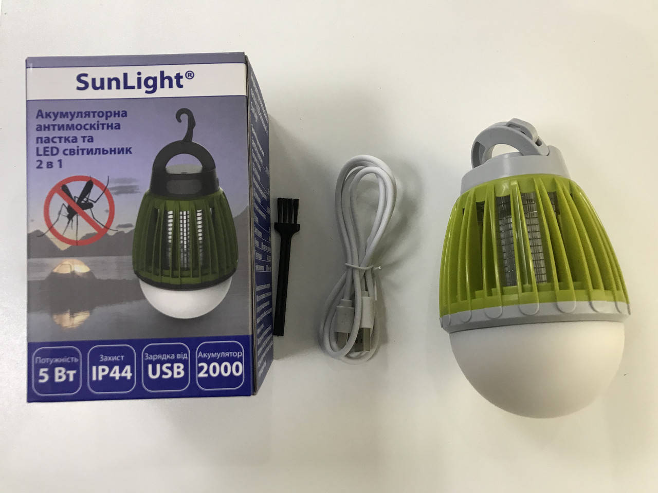 

Лампа от комаров и насекомых SUNLIGHT, 6500K USB, ABS+PC Зелена