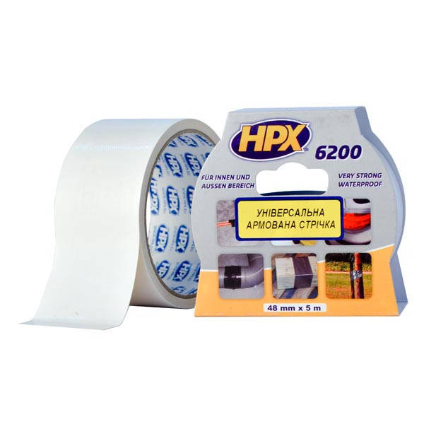 

HPX 6200 - 48мм х 5м - белая армированная ремонтная лента, Белый