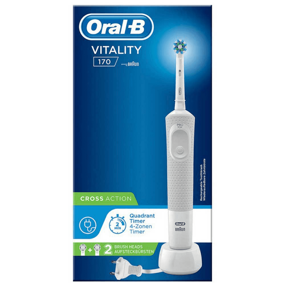 

Электрическая зубная щетка Braun Oral-B Vitality 170 Cross Action White 2 насадки