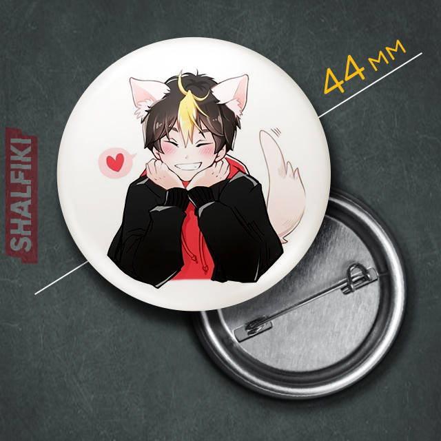 

"Неко Юу Нишиноя (Волейбол!! / Volleyball!!)" значок круглый на булавке Ø44 мм