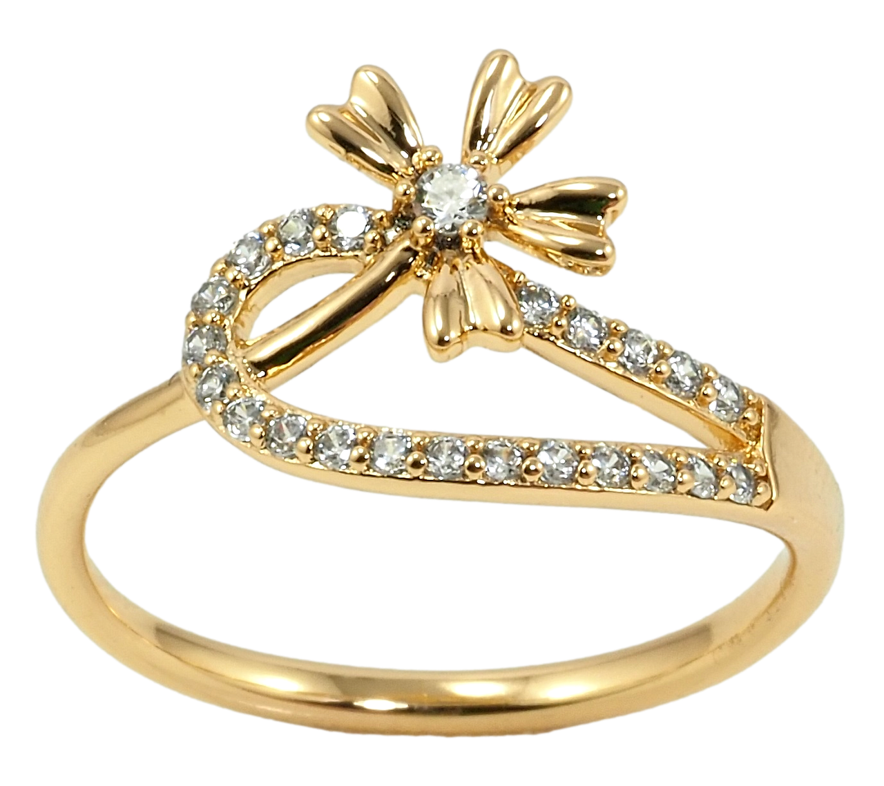 

Кольцо ХР Позолота 18K "Цветок в петельке" р.16,17,18,18.5