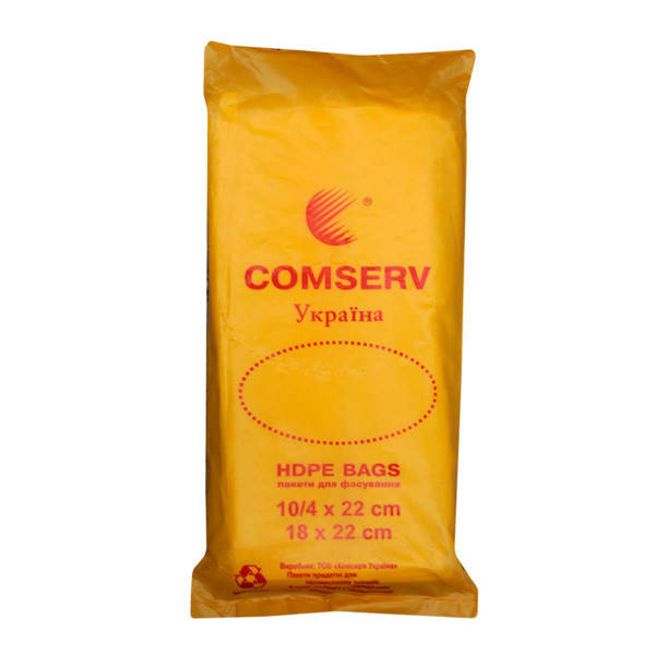 

Пакет п/э фасовка 10х22(от700шт)12мкм Comserv(желт), Желтый