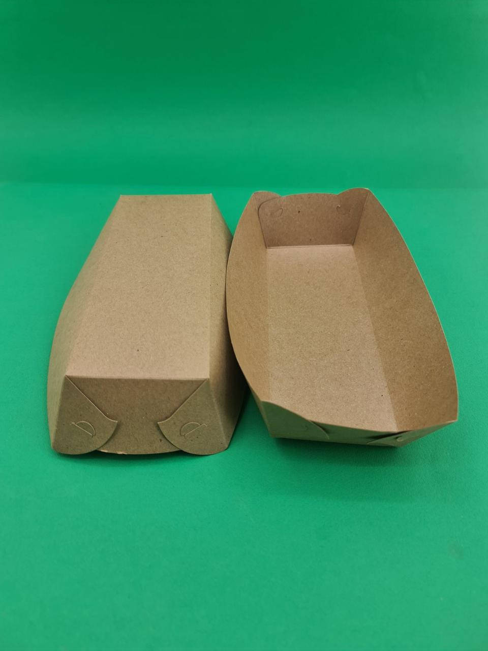 

Тарелка лодочка крафт ПЛОТНАЯ с ламинацией 250*100*45 (100 шт)