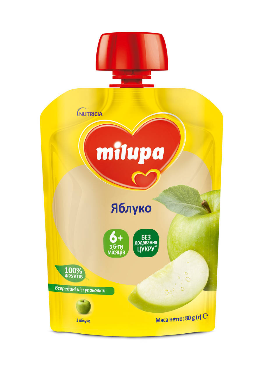 

Пюре фруктовое "Яблоко" Milupa 80г, от 6 мес. пауч