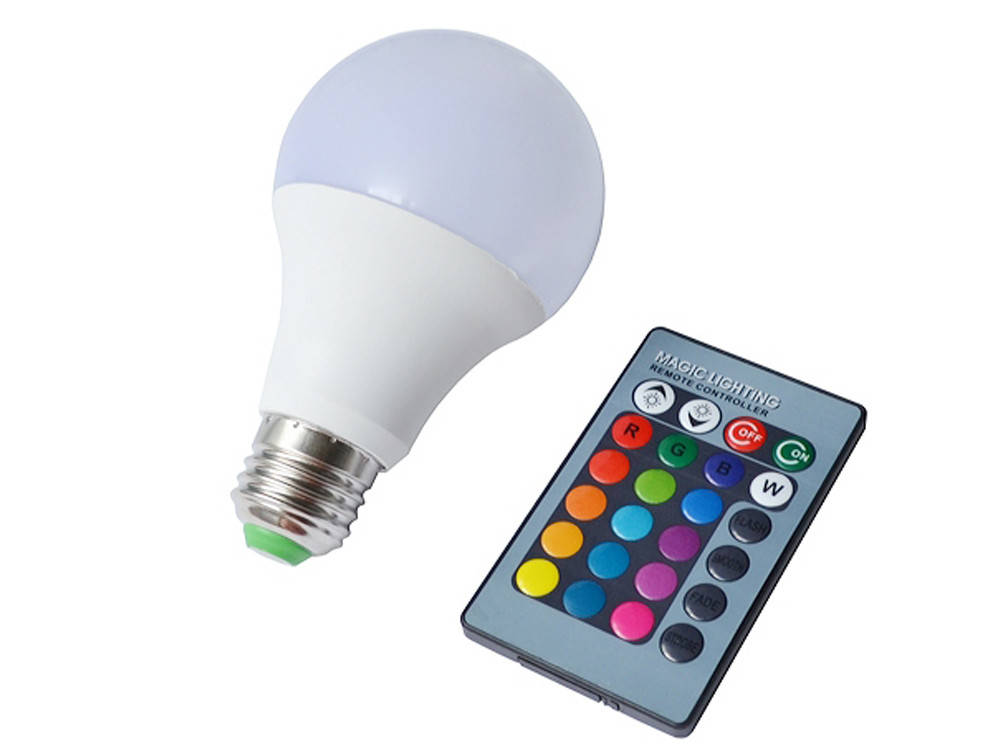 

Светодиодная лампа LED RGB 15вт 16 цветов