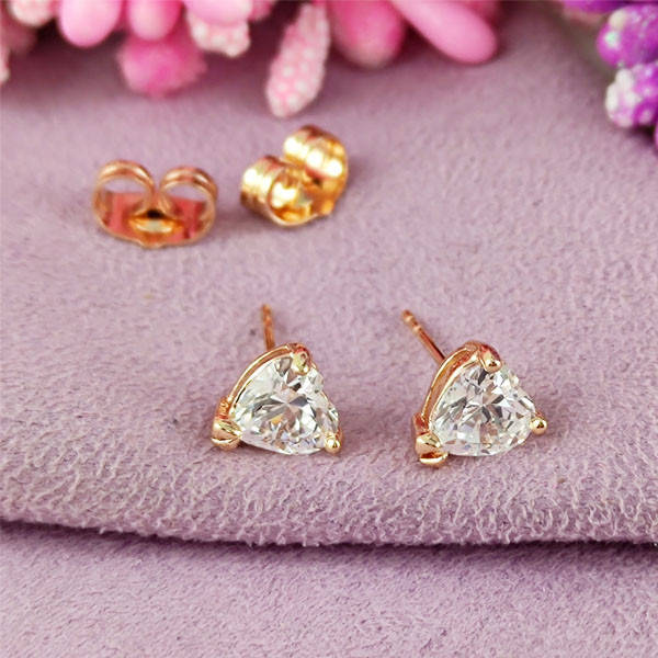 

Серьги гвоздики Xuping 6 мм х 7 мм Сердечки медицинское золото позолота 18К А/В 1-1480