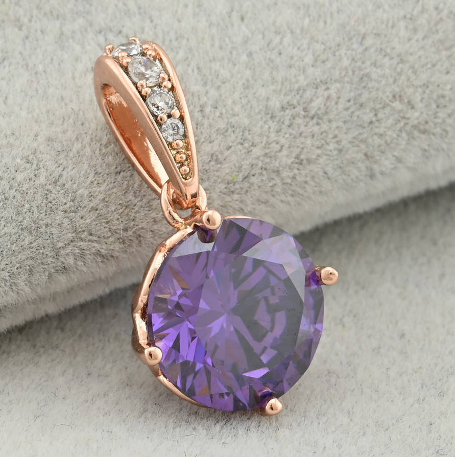 

Кулон Xuping для цепочек до 2 мм 80712 размер 21х11 мм фиолетовые фианиты позолота РО