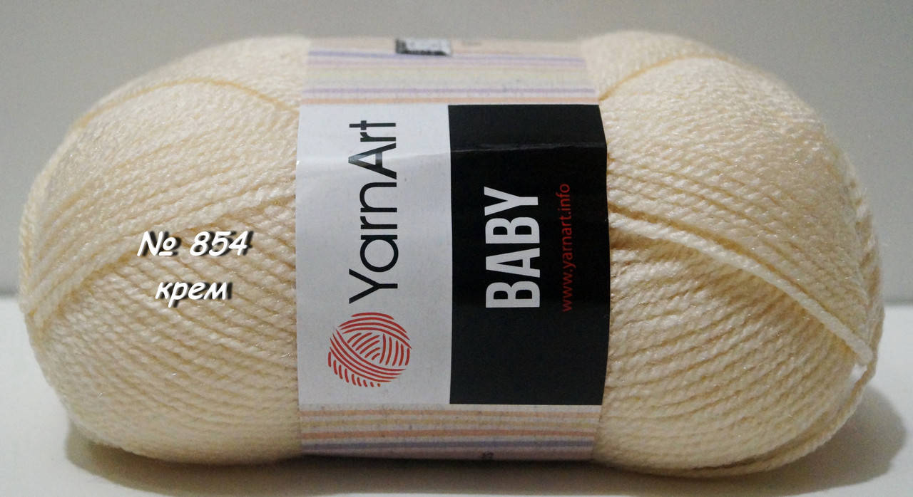 

Нитки пряжа для вязания акриловая BABY YarnArt Беби Ярнарт № 854 - крем, Красный