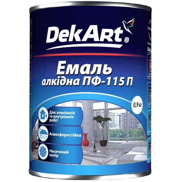 

Эмаль алкидная ПФ-115П DekArt белая - 0,9 кг