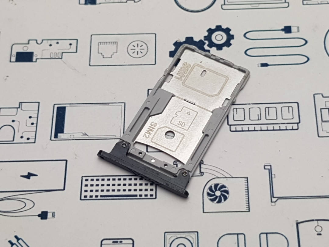 

Держатель сим карты Blackview S8 черный Сервисный оригинал с разборки