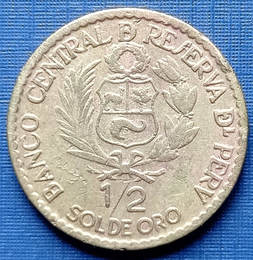 

Монета 1/2 соль Перу 1965 юбилейка