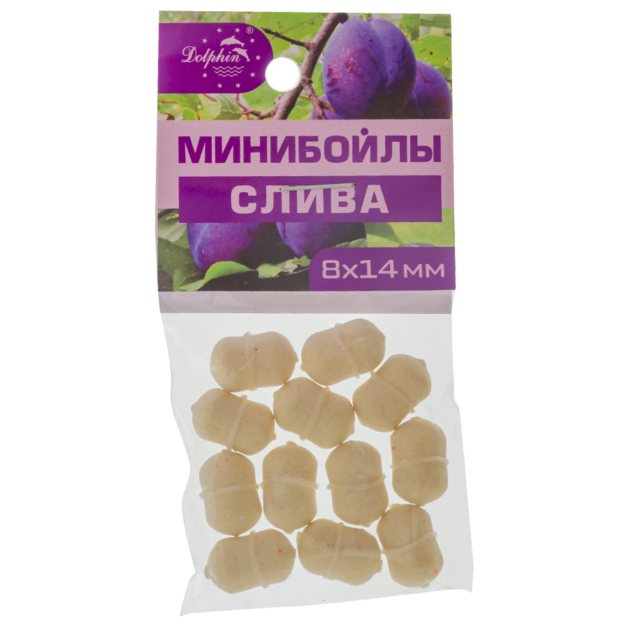 

Мини-бойлы Dolphin 8X14mm "слива"