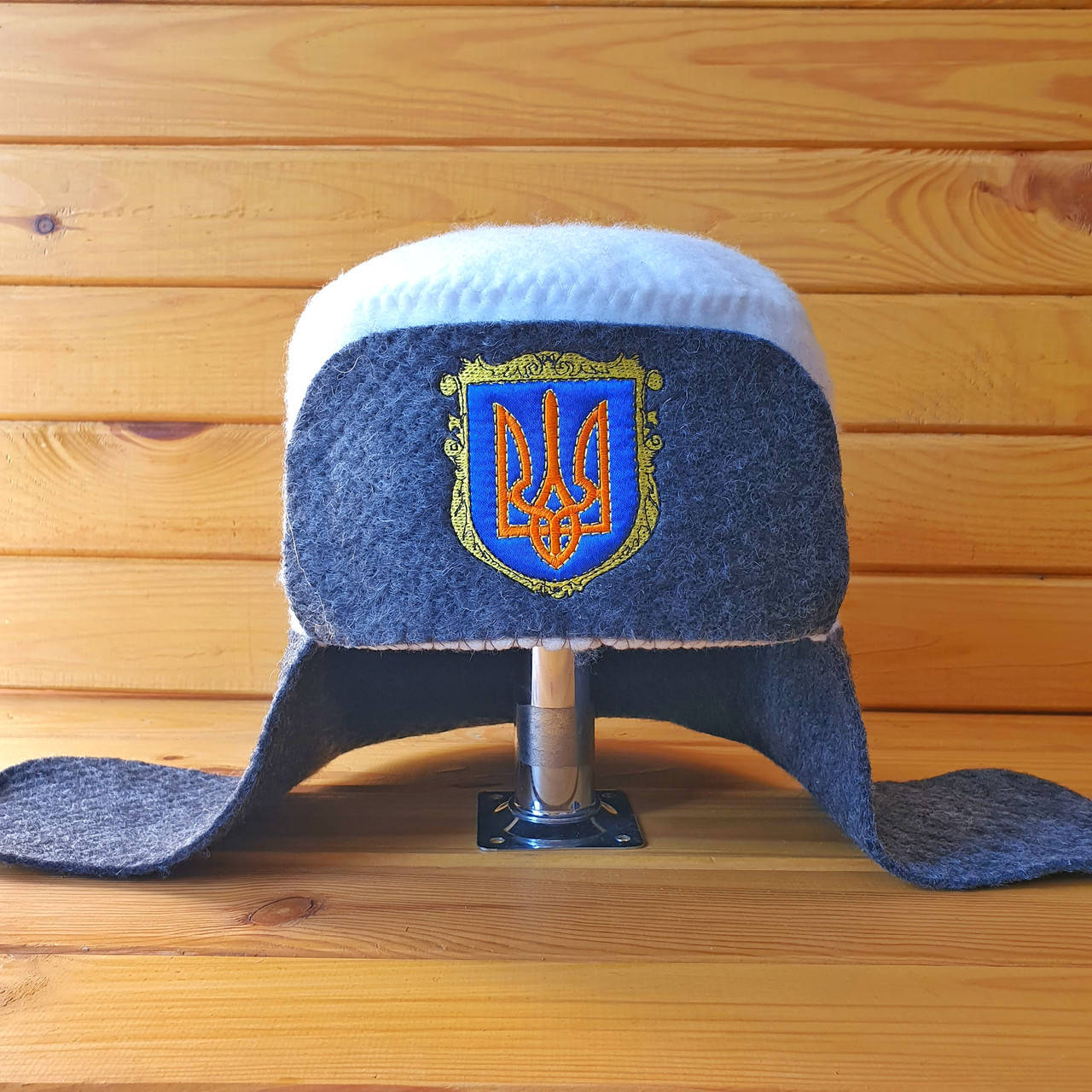 

Шапка в сауну G "Ушанка" серая геотекстиль