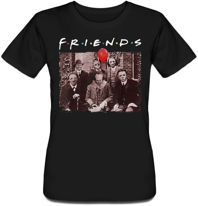 

Женская футболка Friends - Horror (чёрная) M, Черный