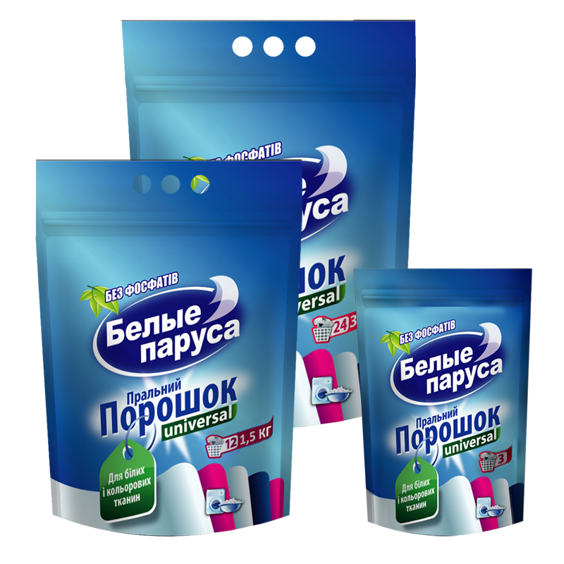 

Пральний порошок 1,5кг УНІВЕРСАЛ БАРА Білі паруса