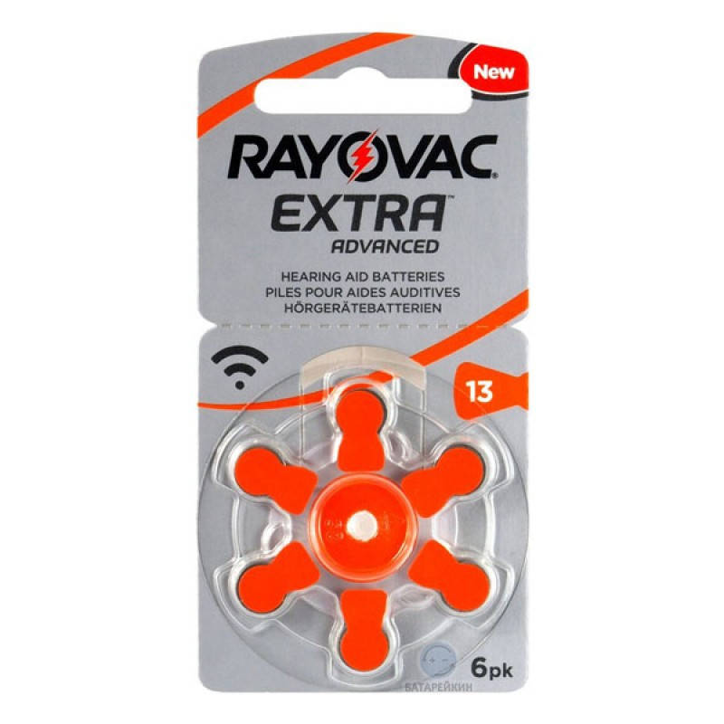 

Батарейка для слуховых аппаратов RAYOVAC V13 (PR48) AT (6шт/уп)
